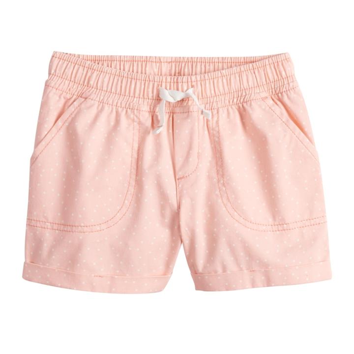 Girls 4-10 Jumping Beans&reg; Dot Cuffed Twill Shorts, Size: 6, Lt Orange