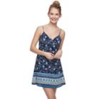 Juniors' Trixxi Tie-front Floral Swing Dress, Teens, Size: Medium, Blue