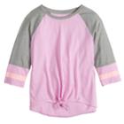 Girls 7-16 So&reg; Tie-front Raglan Varsity Tee, Size: 7-8, Lt Purple