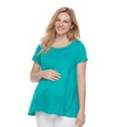 Maternity A:glow Solid Keyhole Tee, Women's, Size: L-mat, Turquoise/blue (turq/aqua)
