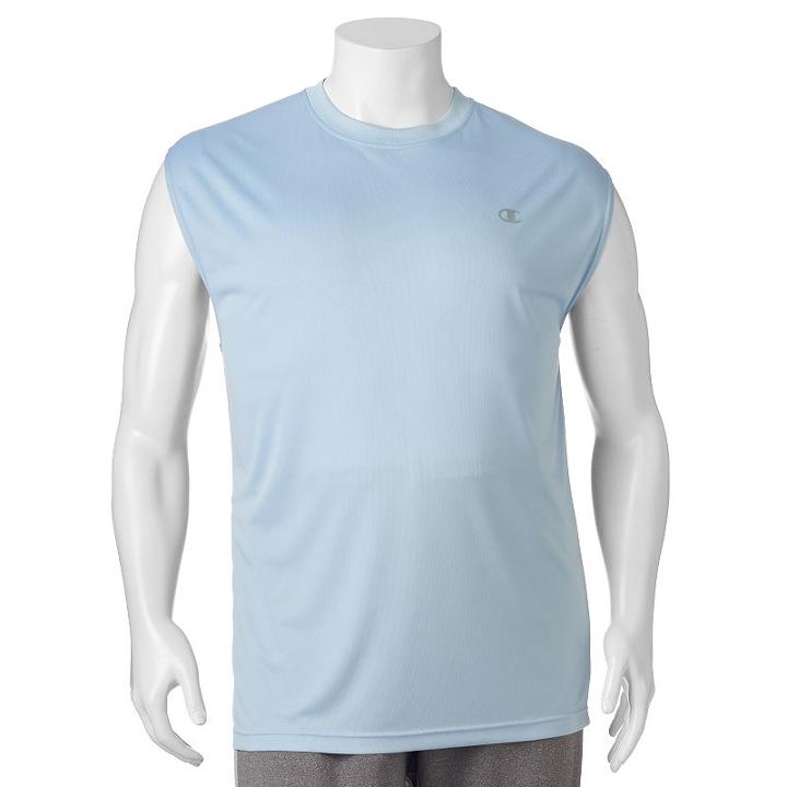 Big & Tall Champion Birdseye Performance Athletic Muscle Tee, Men's, Size: L Tall, Light Blue