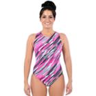 Women's Dolfin Printed Moderate One-piece Lapsuit, Size: 22 Comp, Med Yellow
