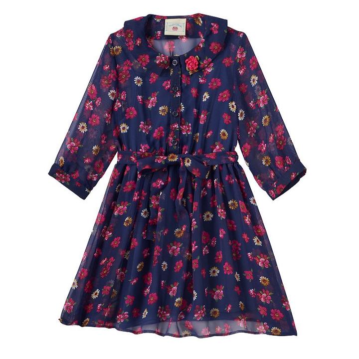 Girls 4-6x Marmellata Classics Floral Button-front Shirtdress, Girl's, Size: 5, Blue