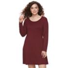 Juniors' Plus Size So&reg; Lace-up Back Skater Dress, Teens, Size: 2xl, Red