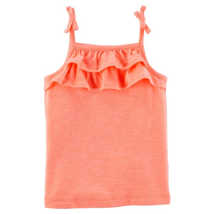 Girls 4-8 Carter's Tiered Ruffle Tank Top, Size: 8, Orange