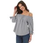 Juniors' Iz Byer California Off The Shoulder Gingham Top, Teens, Size: Medium, Black