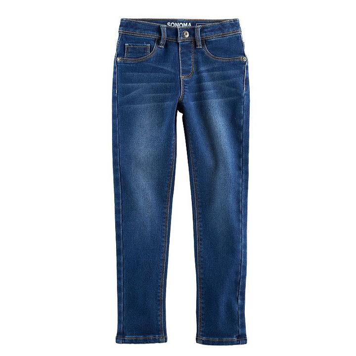 Girls 4-12 Sonoma Goods For Life&trade; Dark Wash Knit Jeggings, Size: 6x, Blue Other