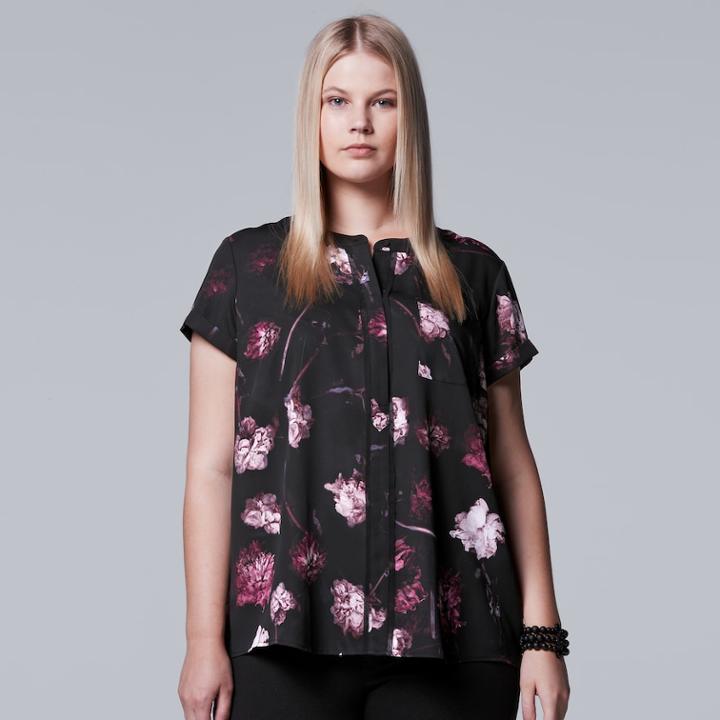 Plus Size Simply Vera Vera Wang Essential Popover Top, Women's, Size: 2xl, Oxford