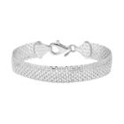 Sterling Silver Mesh Bracelet, Women's, Size: 7.5, Grey