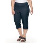 Plus Size Croft & Barrow&reg; Embellished Pull-on Capris, Women's, Size: Regular, Blue (navy)