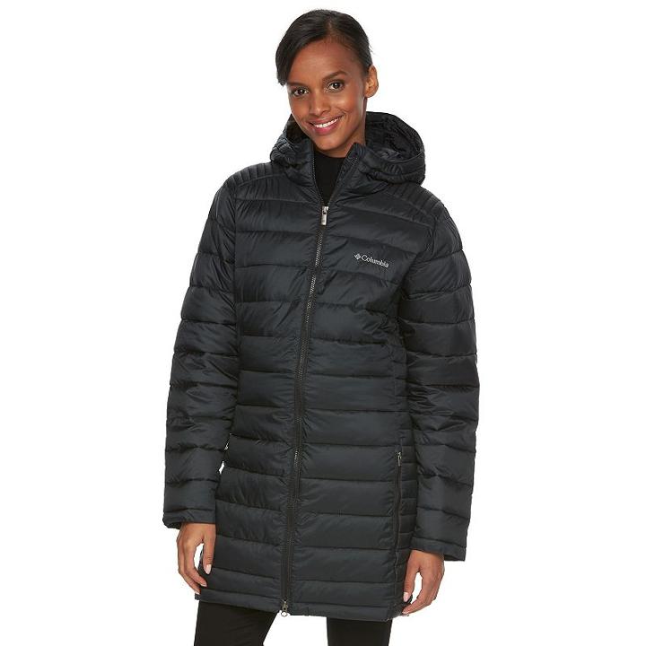 Women's Columbia Frosted Ice Hooded Puffer Jacket, Size: Medium, Grey (charcoal)
