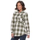 Maternity A:glow Flannel Shirt, Women's, Size: Xl-mat, Green