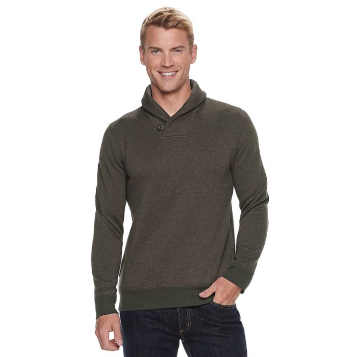 Men's Sonoma Goods For Life&trade; Modern-fit Supersoft Sweater Fleece Shawl-collar Sweater, Size: Small, Med Brown