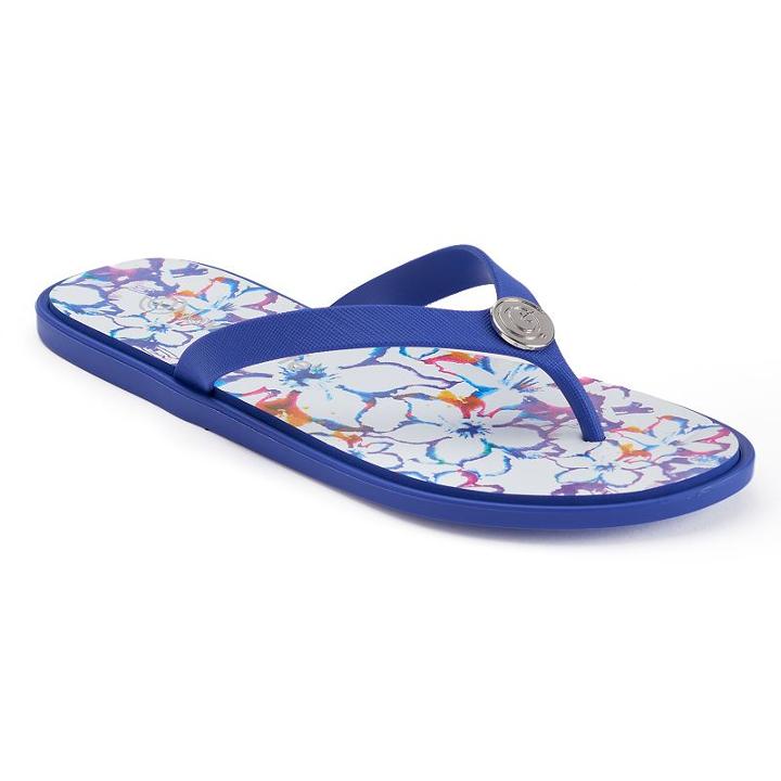 Love This Life Floral Print Flip Flops, Women's, Size: Large, Dark Pink