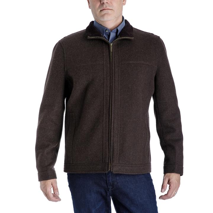 Men's Towne By London Fog Regular-fit Wool-blend Fleece Hipster Jacket, Size: Small, Dark Brown