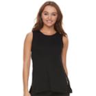 Women's Apt. 9&reg; Zipper Accent Tank, Size: Xl, Black