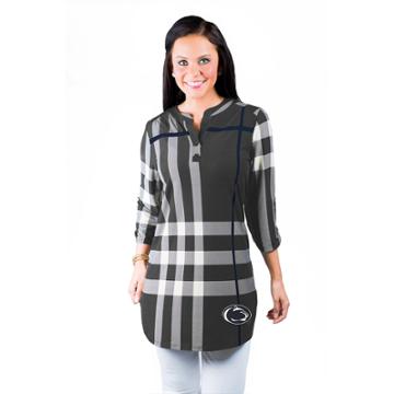 Women's Gameday Couture Penn State Nittany Lions Plaid Tunic, Size: Small, Dark Grey
