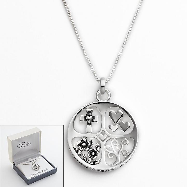 Timeless Sterling Silver Faith Pendant, Women's, Multicolor