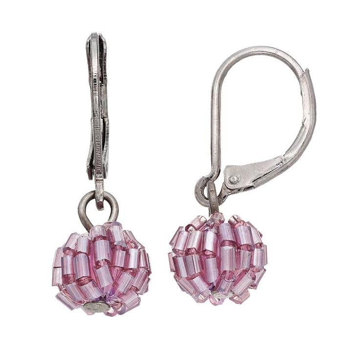 Simply Vera Vera Wang Nickel Free Purple Beaded Round Drop Earrings, Women's, Purple Oth