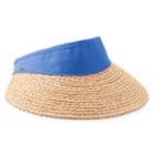 Woven Raffia Visor, Women's, Blue
