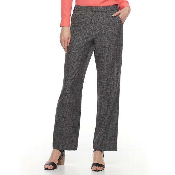 Women's Dana Buchman Pull-on Dress Pants, Size: 8, Black