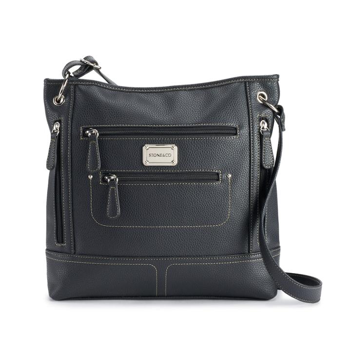 Stone & Co. Pebble Leather Crossbody, Women's, Black