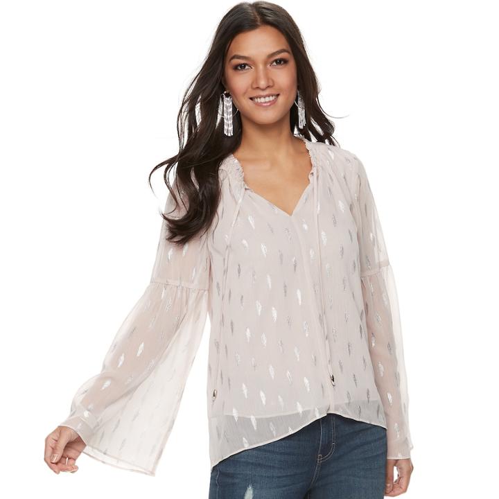 Women's Jennifer Lopez Shirred Top, Size: Xs, Pink
