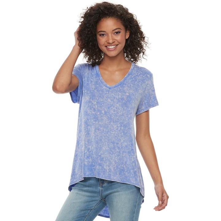 Juniors' Grayson Threads Relaxed V-neck Tee, Teens, Size: Medium, Med Blue