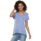 Juniors' Grayson Threads Relaxed V-neck Tee, Teens, Size: Medium, Med Blue