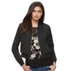 Women's Jennifer Lopez Embroidered Bomber Jacket, Size: Large, Black