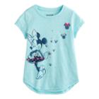 Disney's Minnie Mouse Girls 4-10 High-low Glitter Tee By Jumping Beans&reg;, Size: 4, Turquoise/blue (turq/aqua)