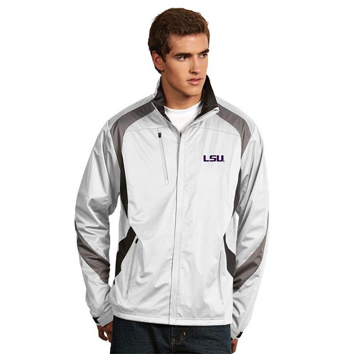 Men's Antigua Lsu Tigers Tempest Desert Dry Xtra-lite Performance Jacket, Size: Small, White