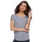 Women's Jennifer Lopez Dolman V-neck Tee, Size: Xl, Med Grey