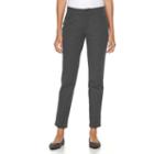 Women's Croft & Barrow&reg; Power Stretch Straight-leg Twill Pants, Size: 16 Short, Dark Grey