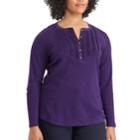 Plus Size Chaps Ribbed Neck Knit Top, Women's, Size: 2xl, Purple