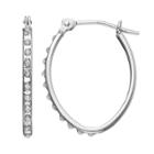 Diamond Fascination 10k White Gold Oval Hoop Earrings