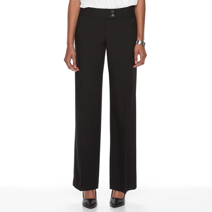 Petite Apt. 9&reg; Modern Fit Wide-leg Dress Pants, Women's, Size: 8p - Short, Black