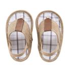 Baby Boy Wee Kids Canvas Soft Sole Thong Sandal Crib Shoes, Size: 2, Lt Brown