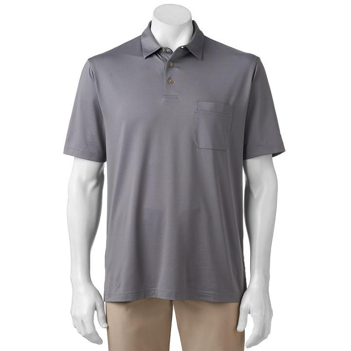Men's Grand Slam Classic-fit Motionflow 360 Performance Golf Polo, Size: Xl, Med Grey
