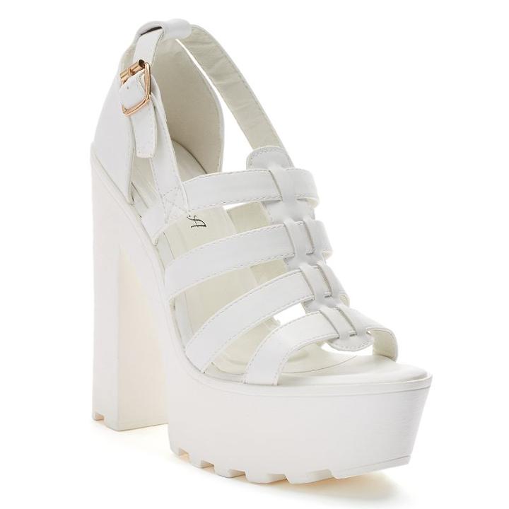 Nyla Stella Women's Platform High Heels, Girl's, Size: 7, White Oth