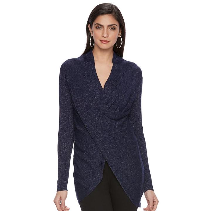 Women's Jennifer Lopez Twist-front Sweater, Size: Xl, Blue