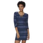 Juniors' Mudd&reg; Lace-up V-neck Bodycon Dress, Girl's, Size: Xl, Dark Blue