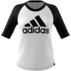 Women's Adidas Branded Baseball Tee, Size: Xl, White