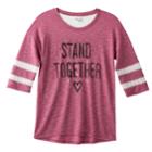 Girls 7-16 Mudd&reg; Lace Yoke Varsity Tee, Size: 16, Red
