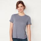 Women's Lc Lauren Conrad Ruffle-trim Tee, Size: Large, Light Blue