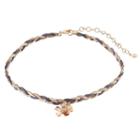 Lc Lauren Conrad Gray Flower Braided Faux Suede Choker Necklace, Women's, Grey