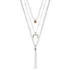Jennifer Lopez Crescent & Tassel Layered Necklace, Women's, White Oth