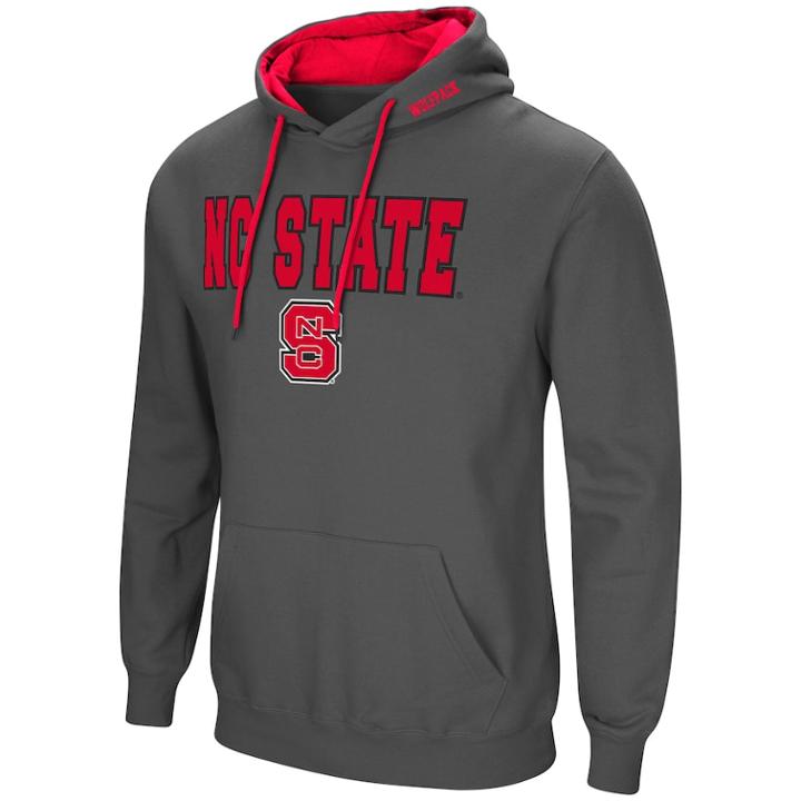 Men's North Carolina State Wolfpack Pullover Fleece Hoodie, Size: Medium, Light Grey