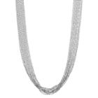Sterling Silver Beaded Multi Strand Necklace, Women's, Size: 18, Grey