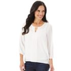 Women's Apt. 9&reg; Crochet Keyhole Top, Size: Xl, White